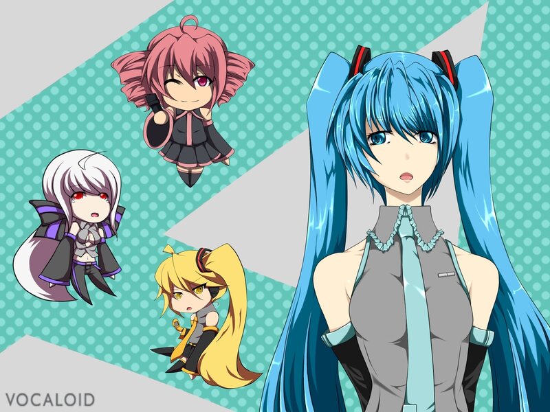 Vocaloid characters illustration