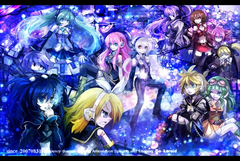 Vocaloid characters in a digital scene