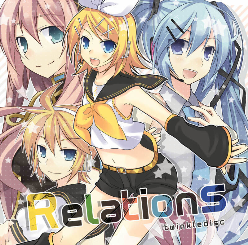 Vocaloid characters in a group