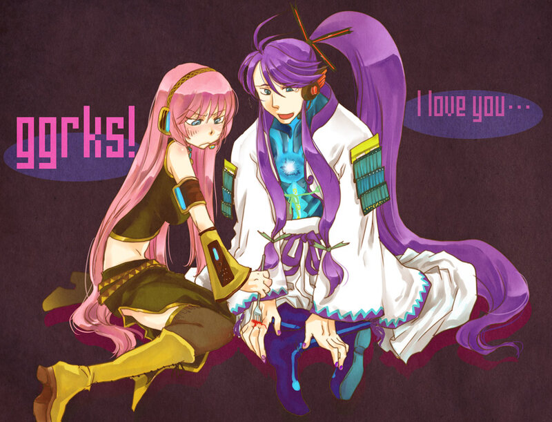 Vocaloid characters in a scene