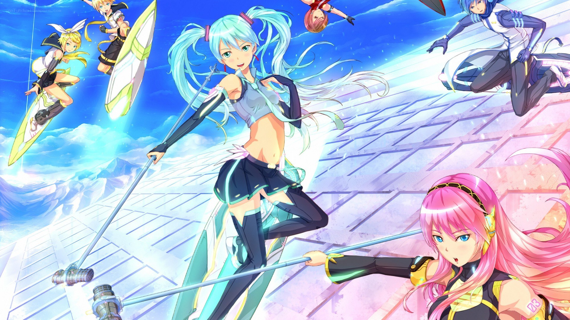Vocaloid characters in action