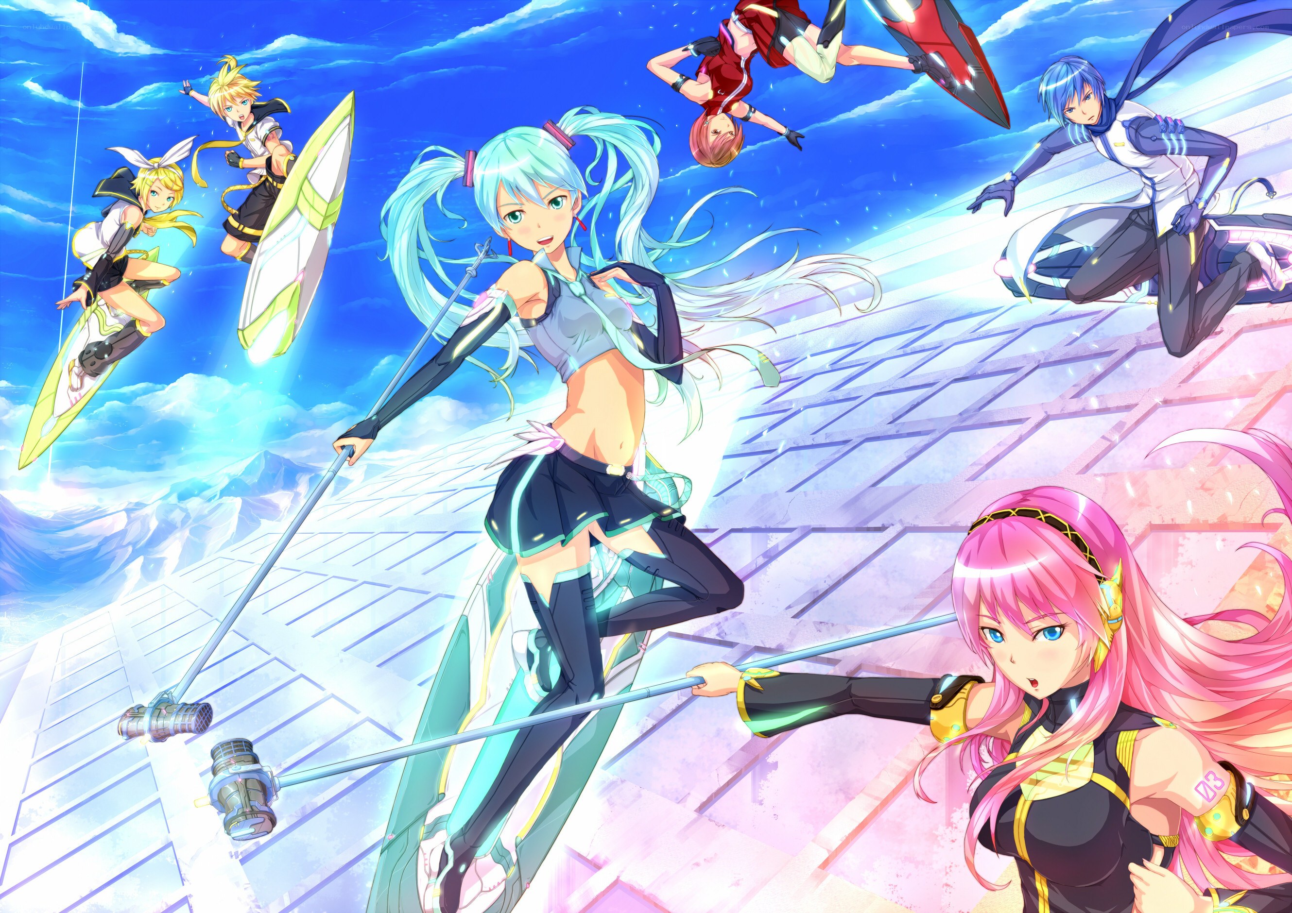 Vocaloid characters in action