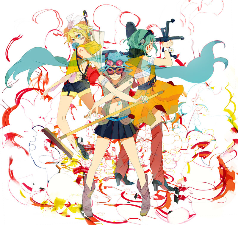 Vocaloid characters in action