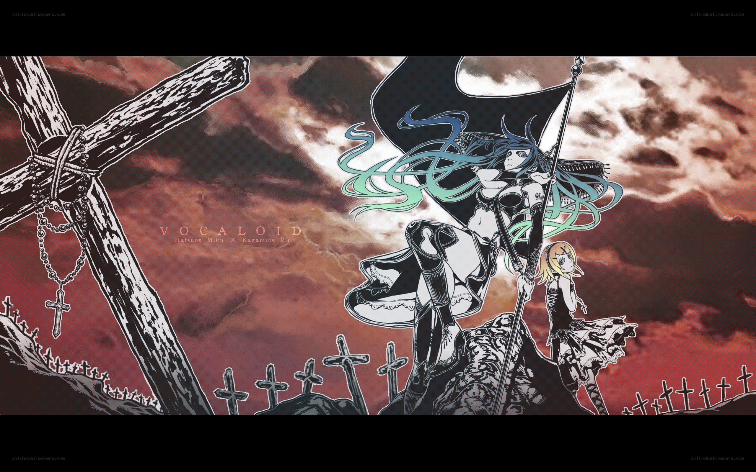 Vocaloid characters in dark fantasy