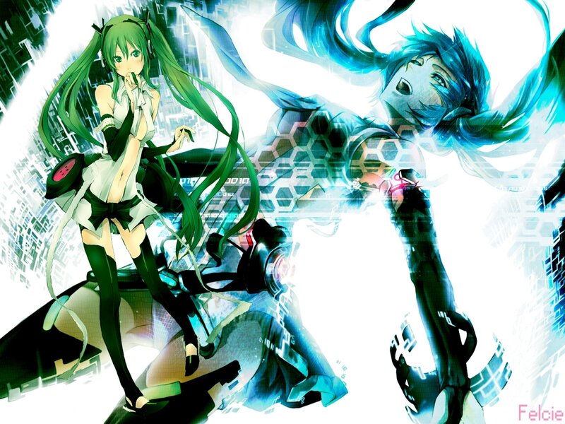 Vocaloid characters in digital art