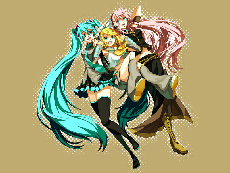 Vocaloid characters in dynamic pose