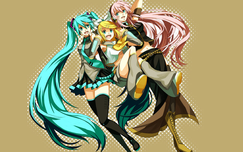 Vocaloid characters in dynamic pose