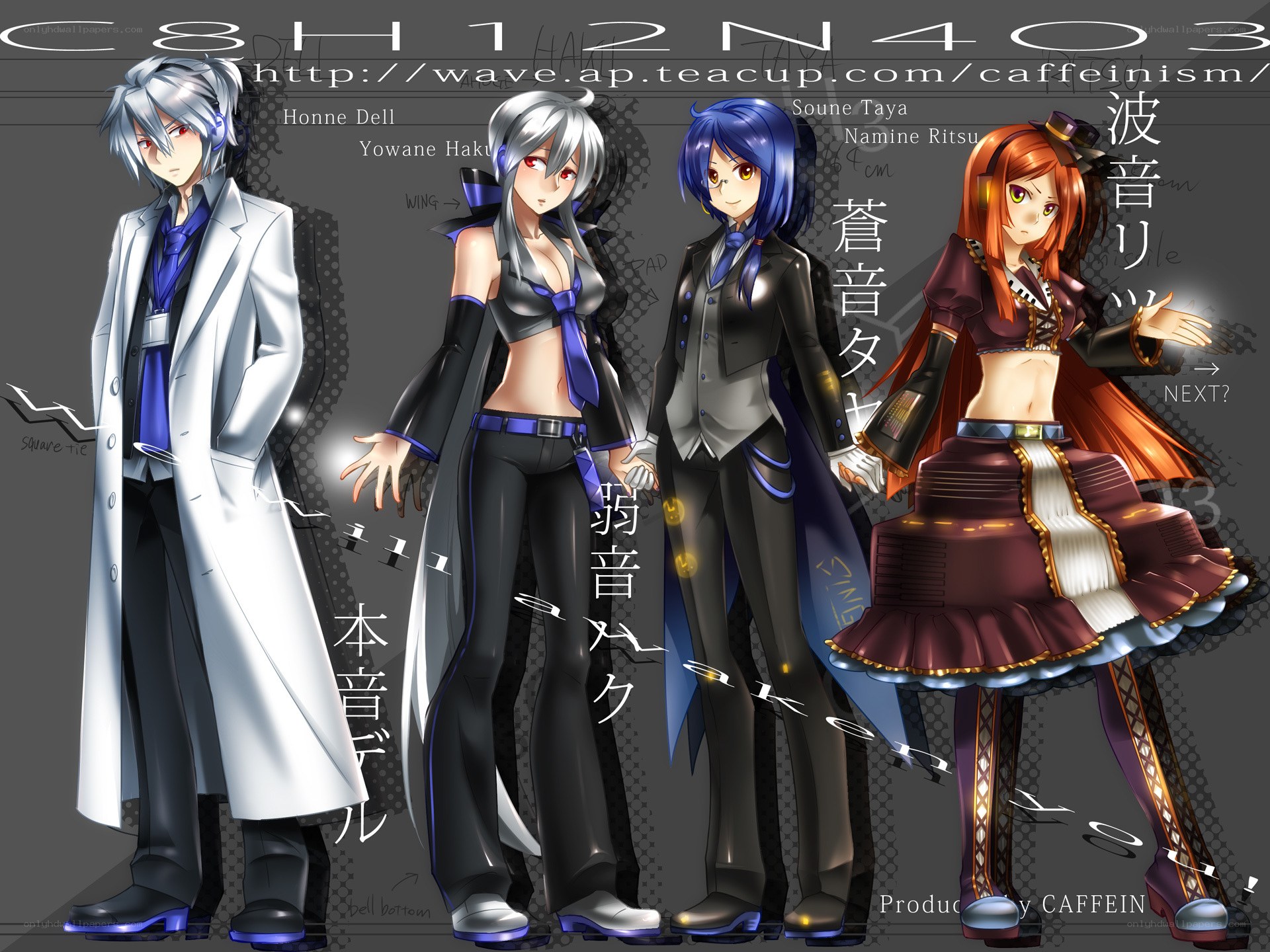 Vocaloid characters in formal attire