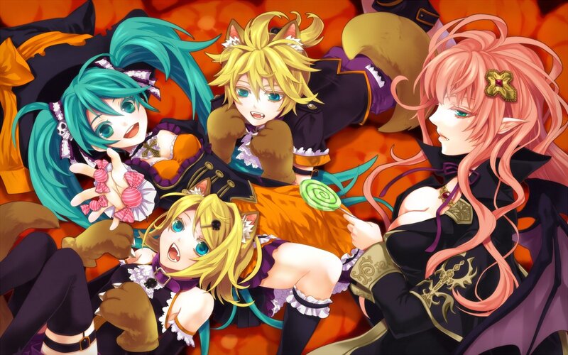 Vocaloid characters in Halloween costumes
