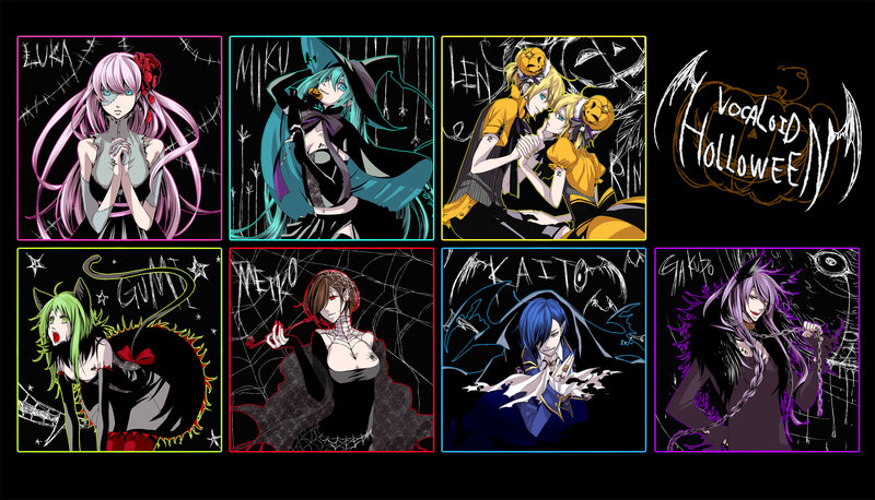 Vocaloid Characters in Halloween Costumes — Black