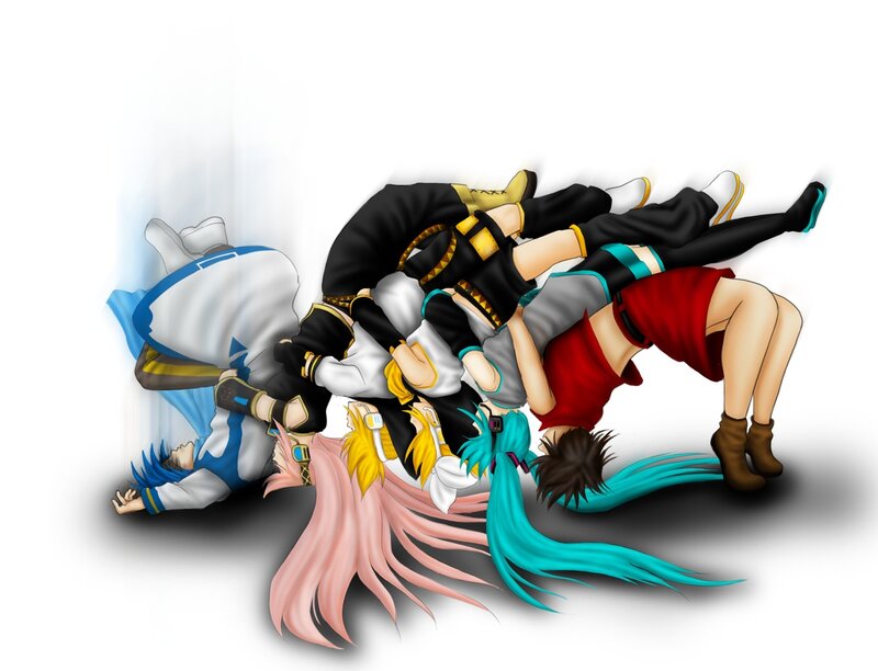 Vocaloid characters in pile-up