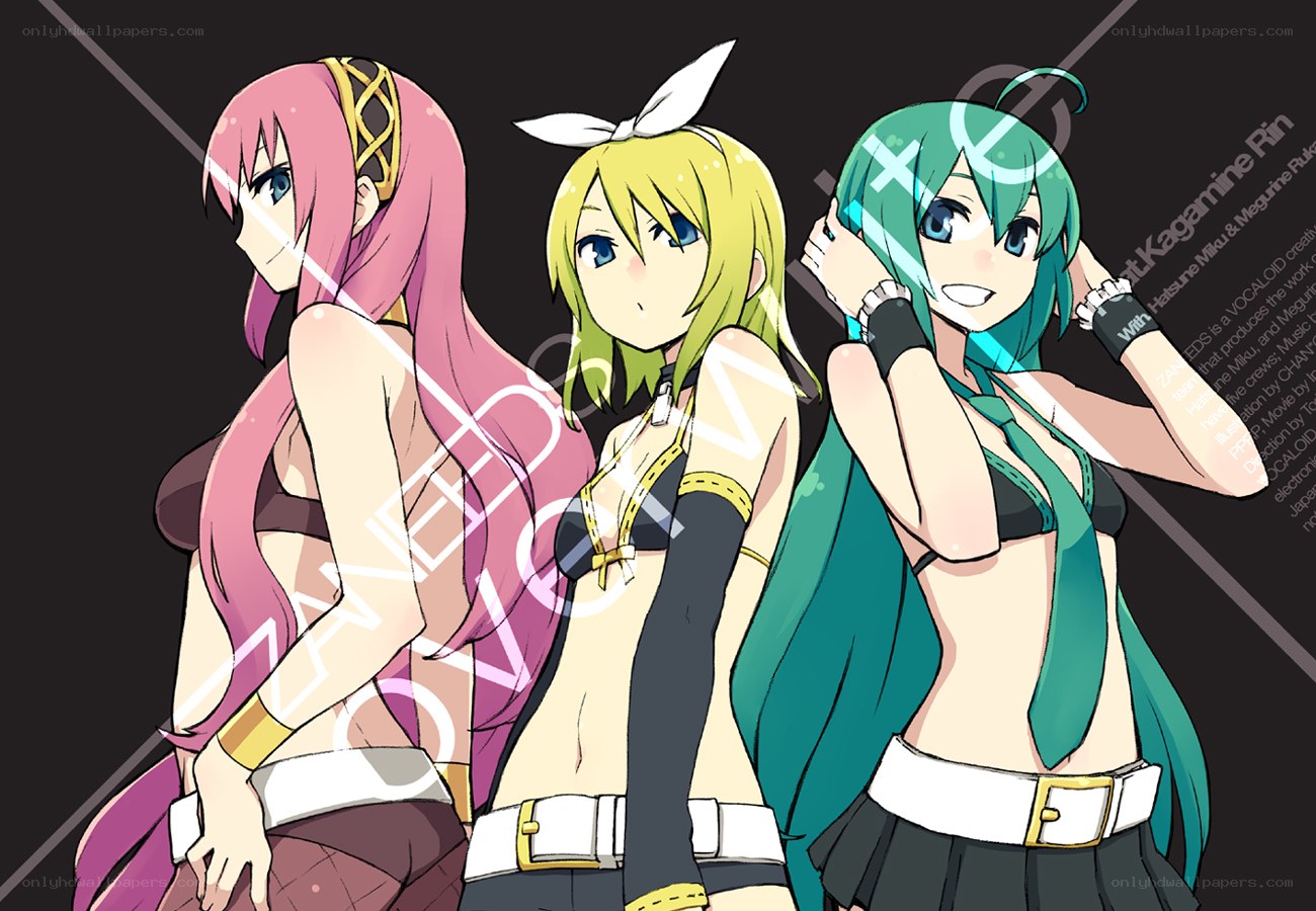 Vocaloid characters in revealing outfits