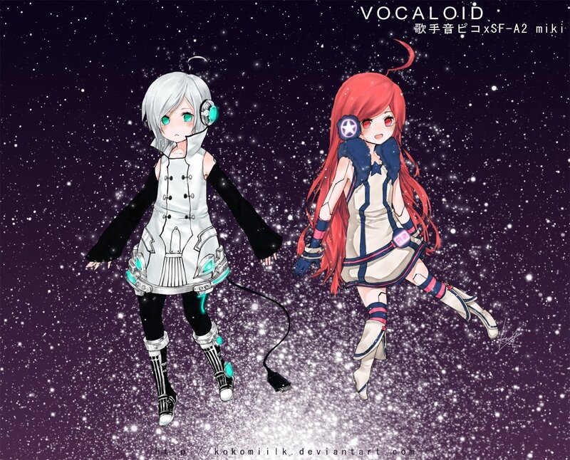 Vocaloid characters in space
