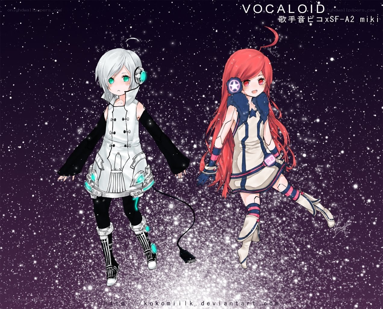 Vocaloid characters in space