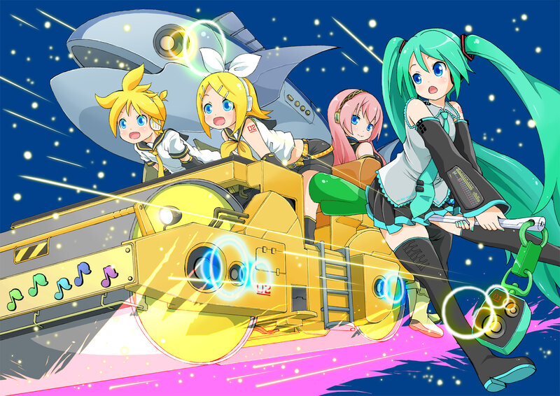 Vocaloid characters in space vehicle