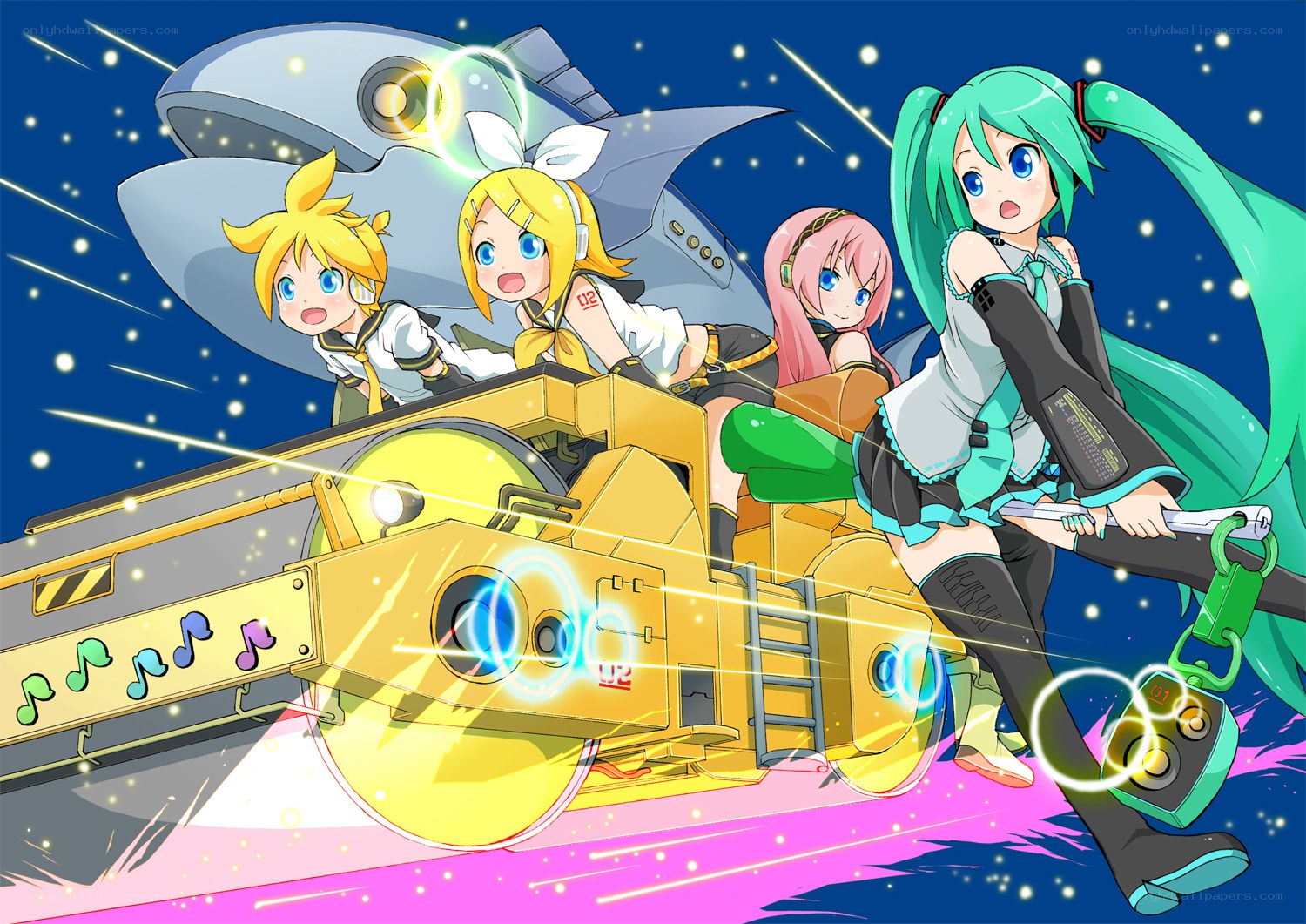 Vocaloid characters in space vehicle