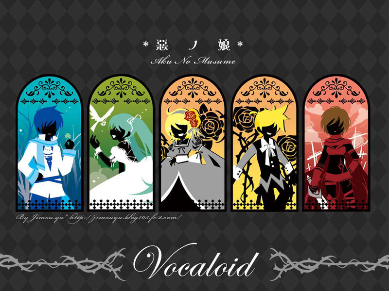 Vocaloid characters in stained glass