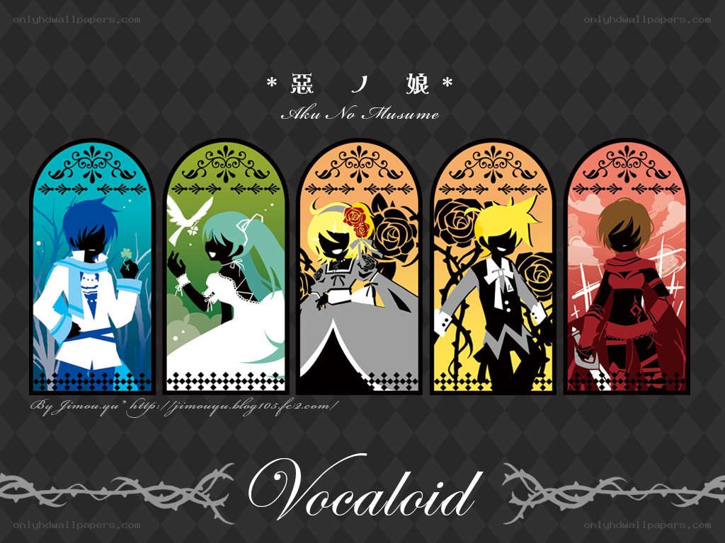 Vocaloid characters in stained glass