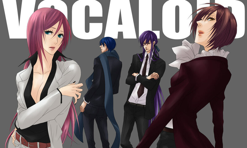 Vocaloid characters in suits