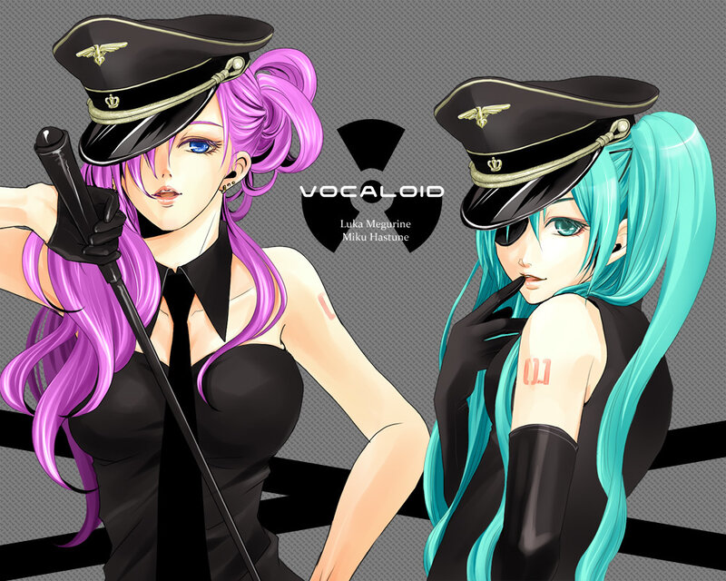 Vocaloid characters in uniform