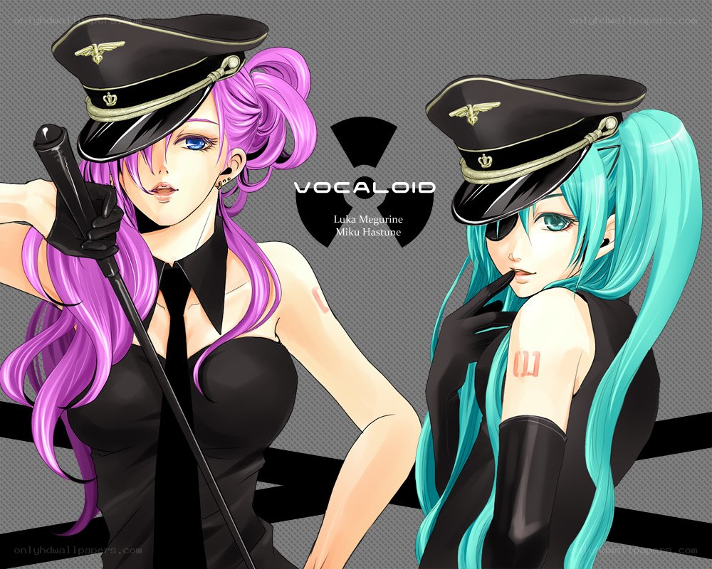 Vocaloid characters in uniform