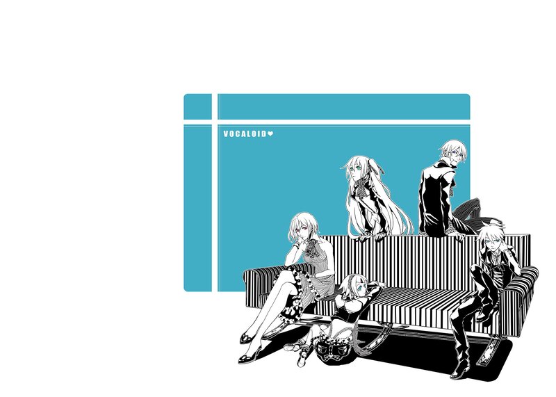 Vocaloid characters on a couch
