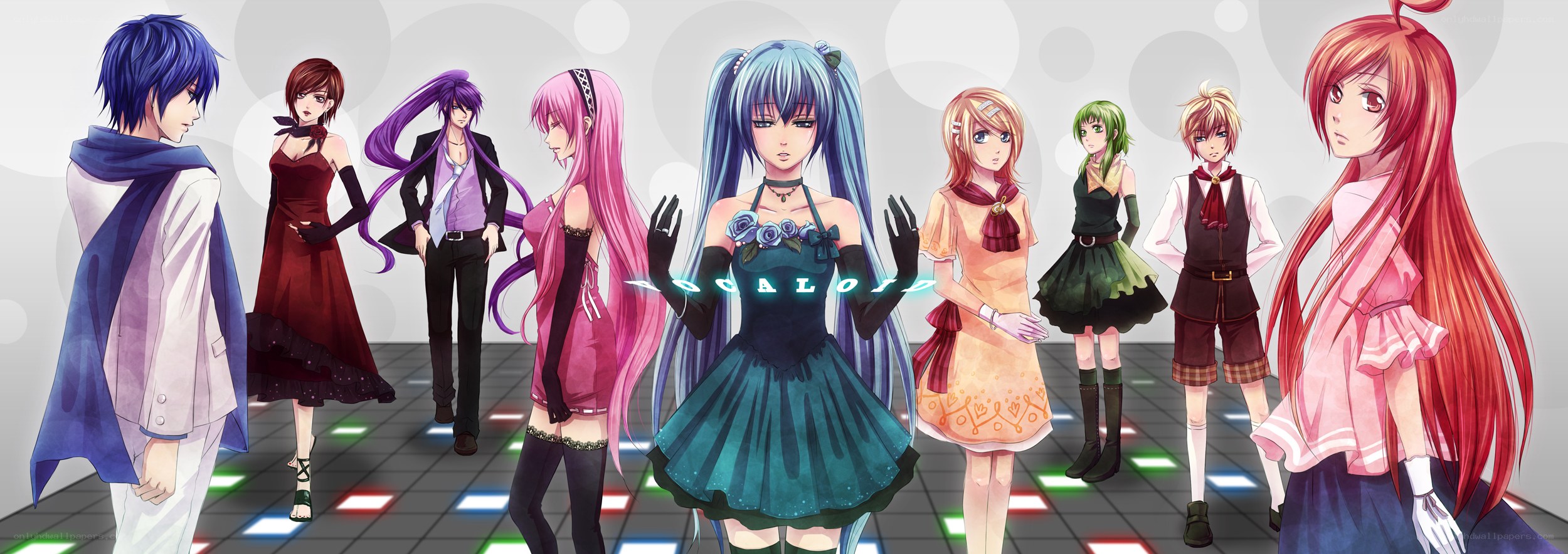 Vocaloid characters on dance floor