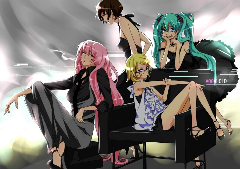 Vocaloid characters on stage