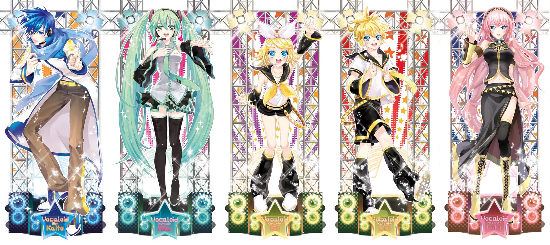 Vocaloid characters on stage