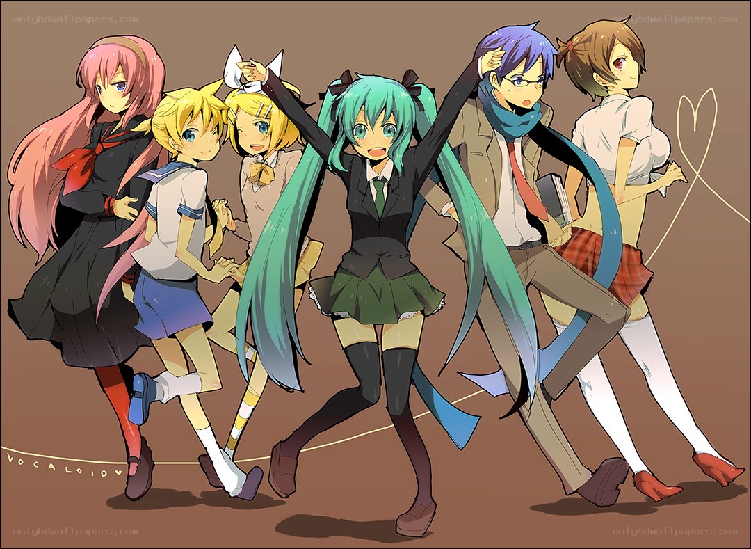Vocaloid characters running together