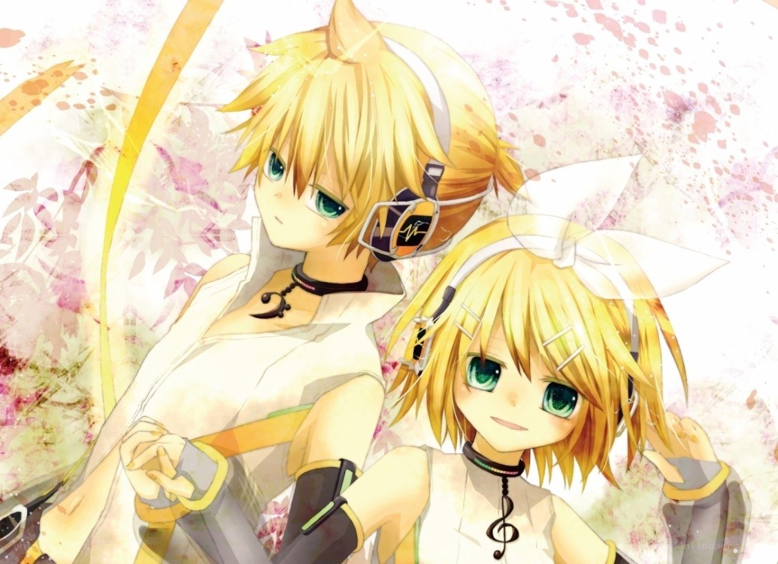 Vocaloid characters with headphones