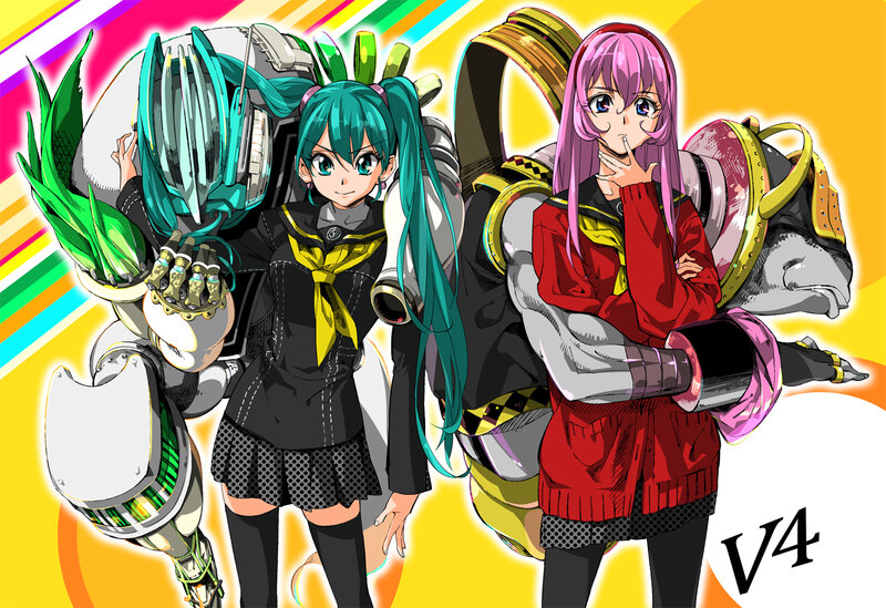 Vocaloid characters with mechs