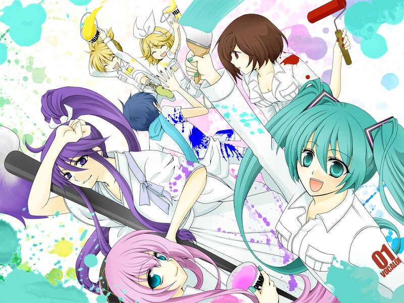 Vocaloid characters with paint tools