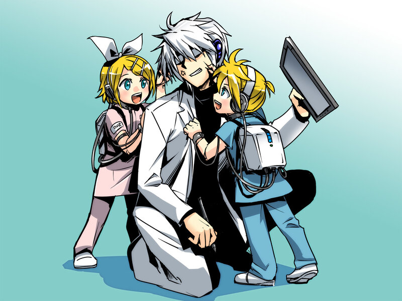 Vocaloid characters with scientist