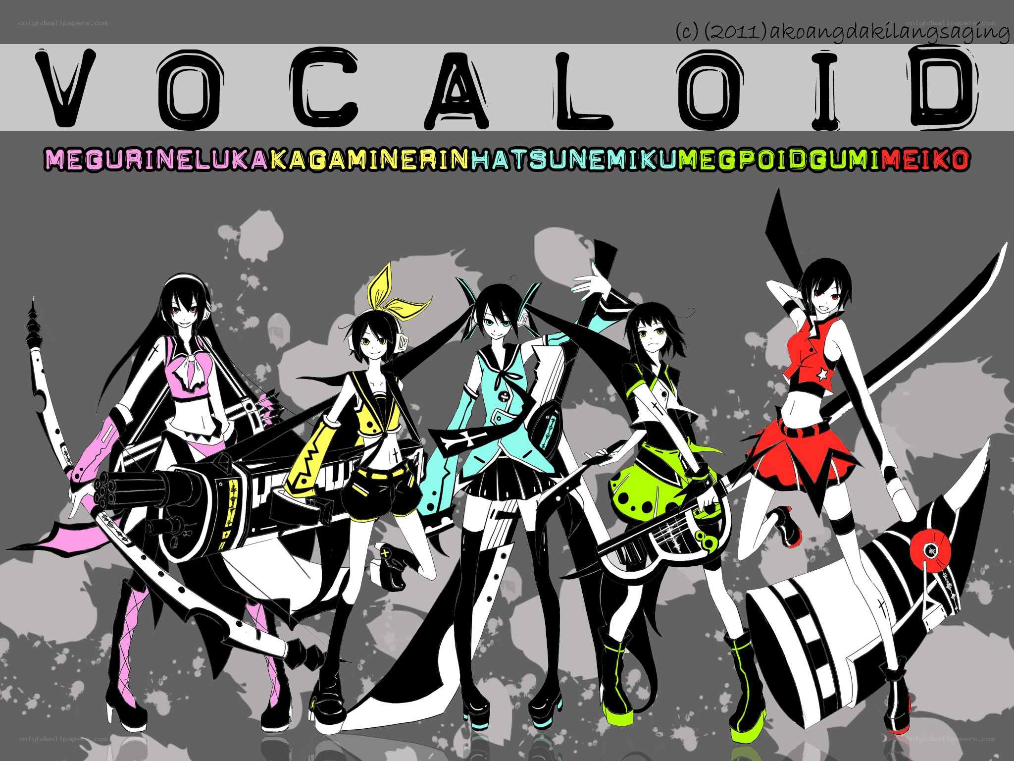 Vocaloid characters with weapons