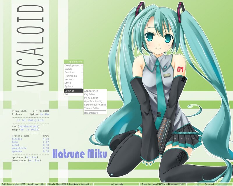 Vocaloid desktop with Hatsune Miku