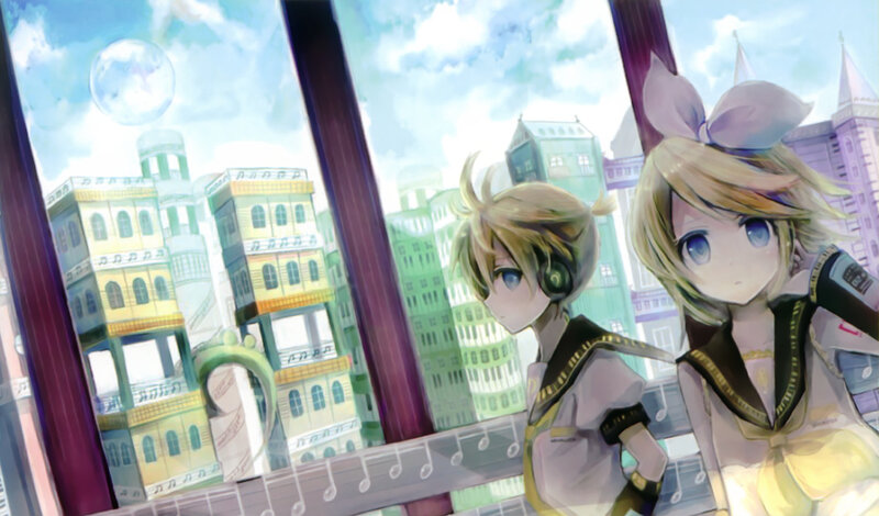 Vocaloid duo at the window