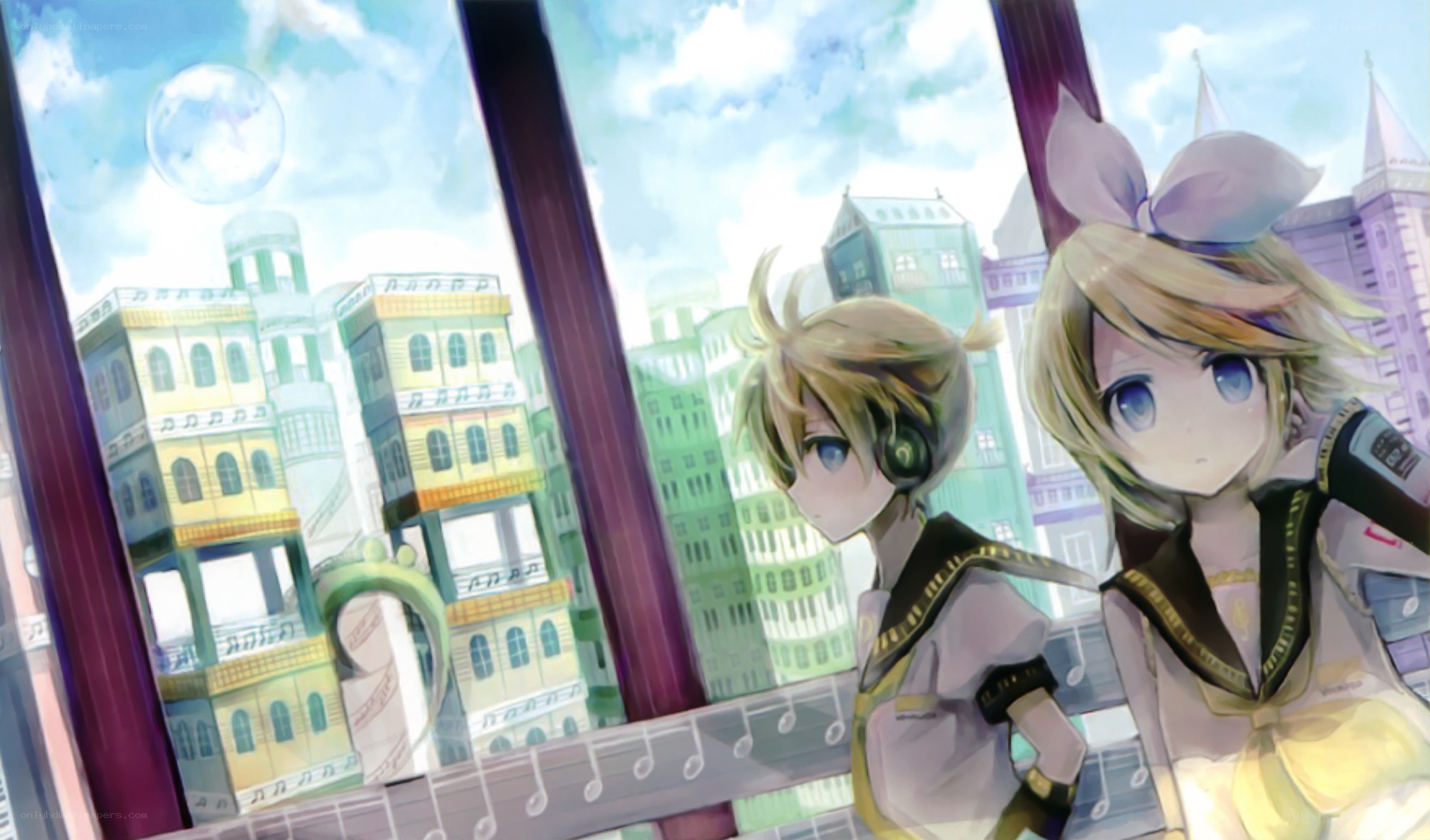 Vocaloid duo at the window