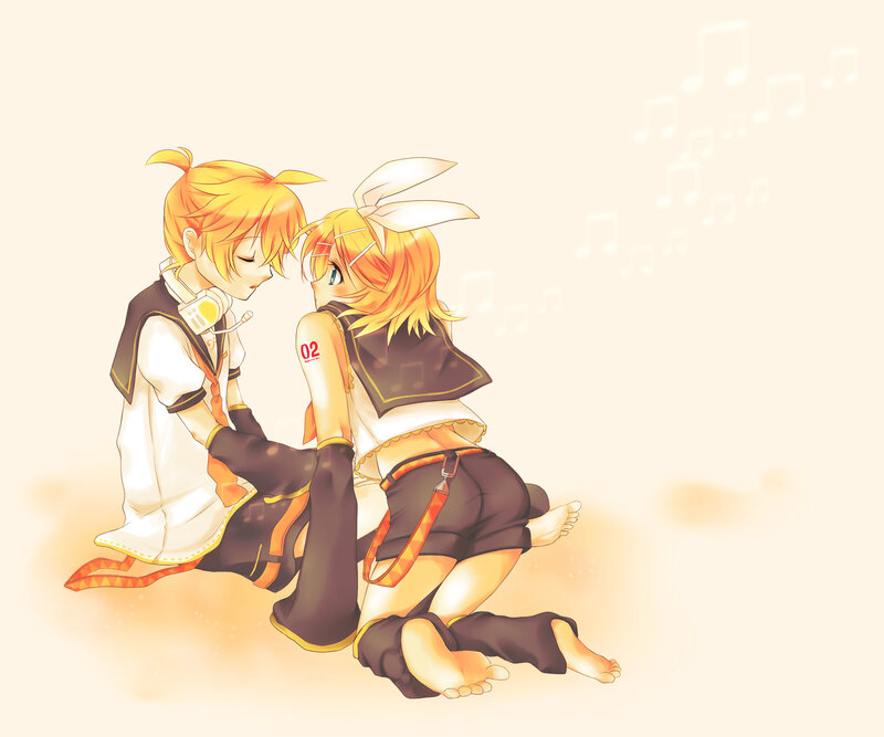 Vocaloid duo in a musical moment
