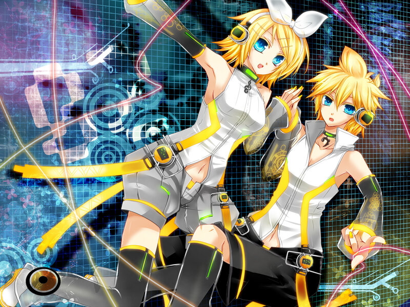 Vocaloid duo in futuristic gear