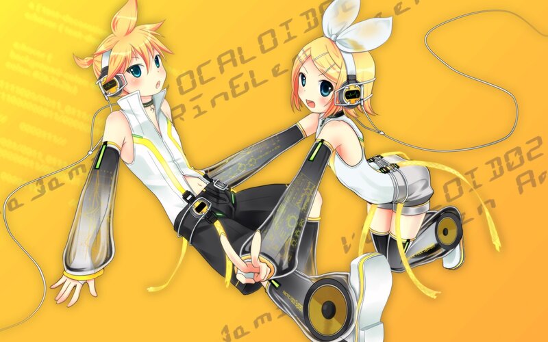 Vocaloid duo in futuristic gear