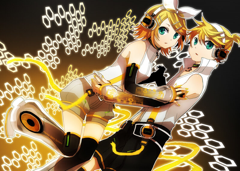 Vocaloid duo in futuristic gear