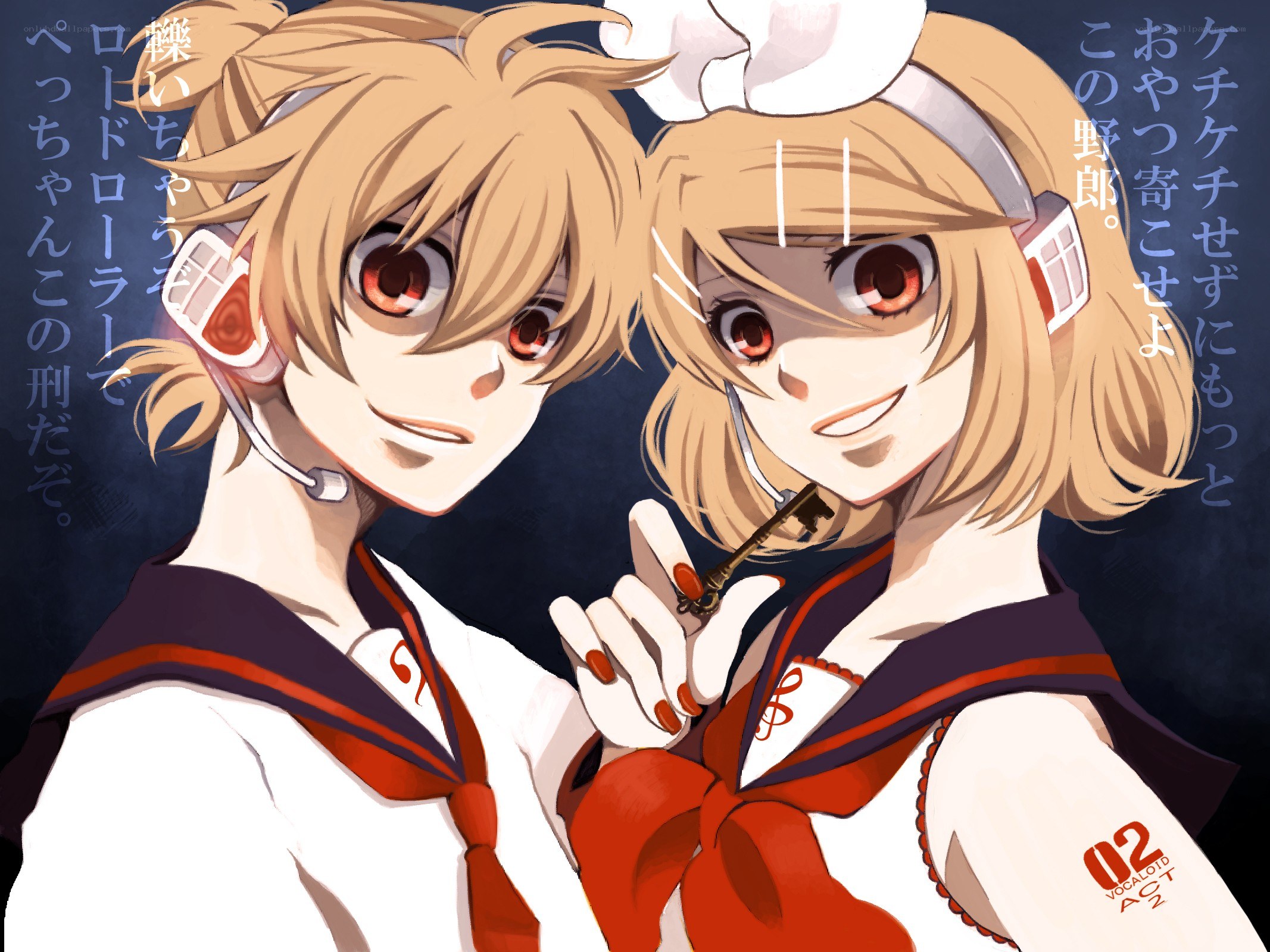 Vocaloid duo in sailor uniforms
