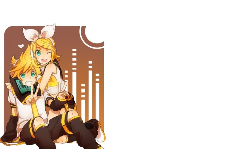 Vocaloid duo posing together