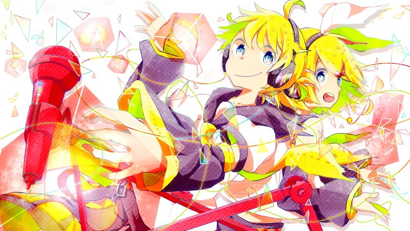 Vocaloid duo with microphone