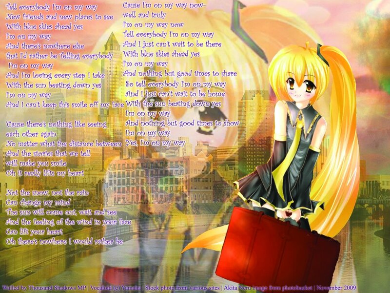 Vocaloid girl with suitcase