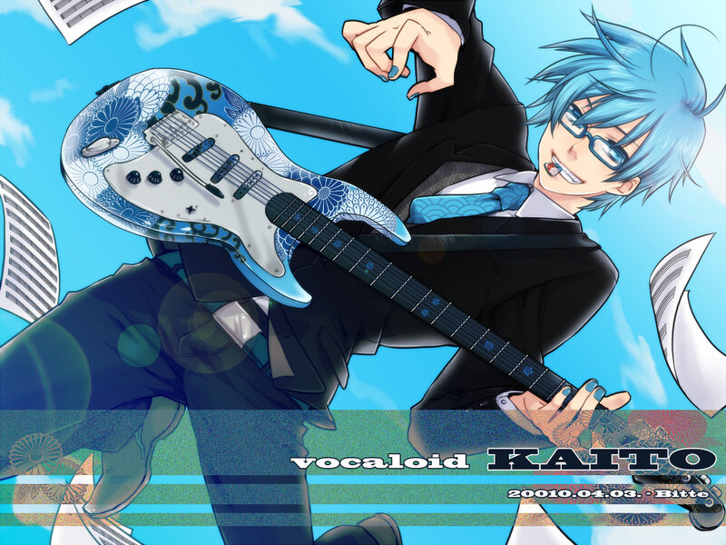 Vocaloid Kaito with guitar