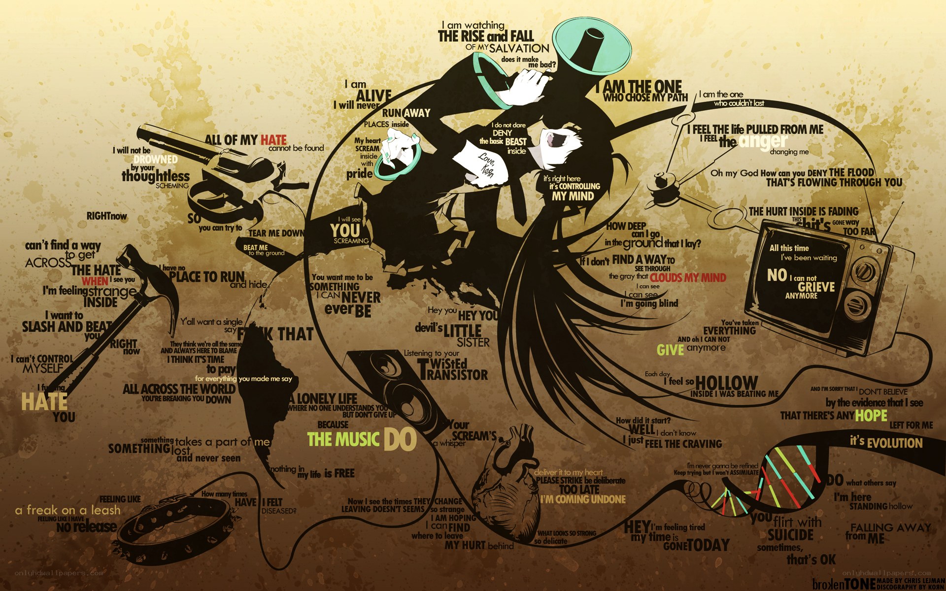 Vocaloid lyrics collage art