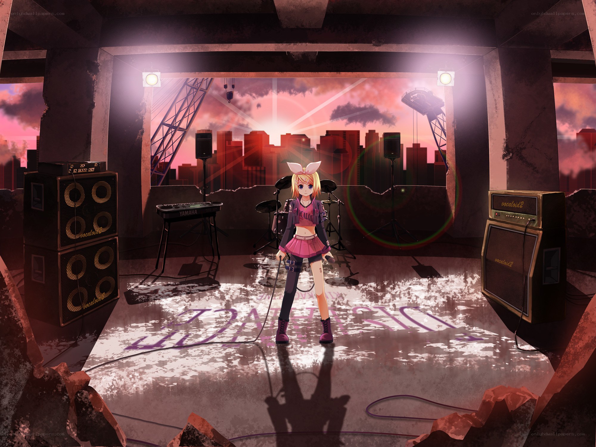 Vocaloid performer on a stage