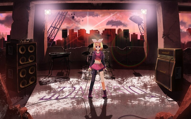 Vocaloid performer on stage